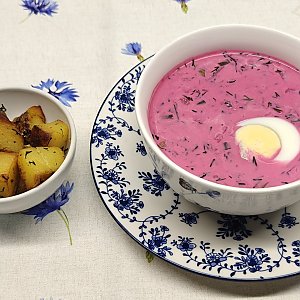 Холодник свекольный с молодым картофелем, ХуткаБульба