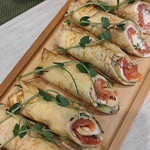 Блинчики с форелью, Платина