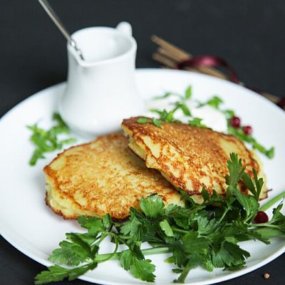 Заказать Оладьи картофельные с мясом, АРХiдэя