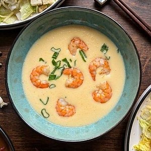 Крем-суп картофельный с креветками, Катана