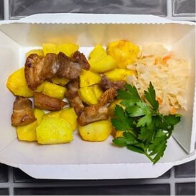 Заказать Картофель запечённый со шкварками, Быстрая Трапеза