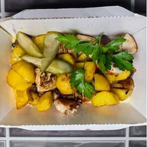 Картофель запеченный с курицей, Быстрая Трапеза