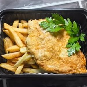 Отбивная из птицы с картофелем фри, Быстрая Трапеза