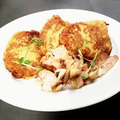 Заказать Драники с грудинкой и грибами, Быстрая Трапеза