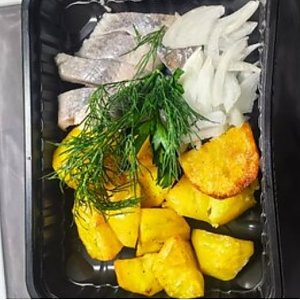 Сельдь с картофелем и зеленью, Быстрая Трапеза