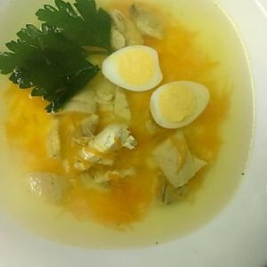 Бульон с курицей и перепелиным яйцом, Быстрая Трапеза