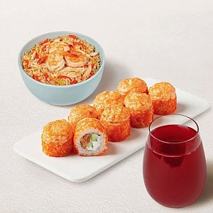 Бизнес-ланч Азиатский M с клюквенным морсом, Суши WOK - Витебск