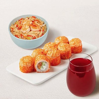 Заказать Бизнес-ланч Азиатский M с клюквенным морсом, Суши WOK - Витебск