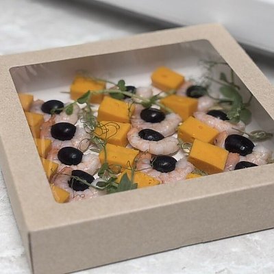 Заказать Канапе с креветкой и маслиной, КартофАня
