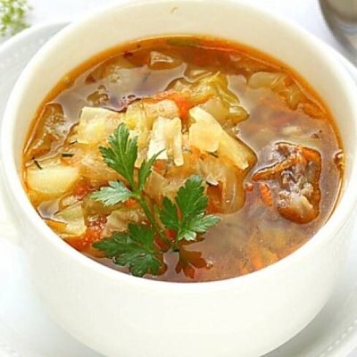 Заказать Щи из белокочанной капусты со свининой, КартофАня