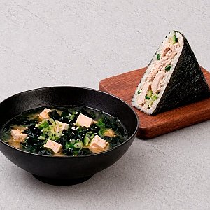 Мисо суп + Онигири Цезарь с курицей, Тунец - Полоцк