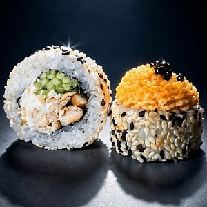 Ролл запеченный Флагман с курицей, Море Суши