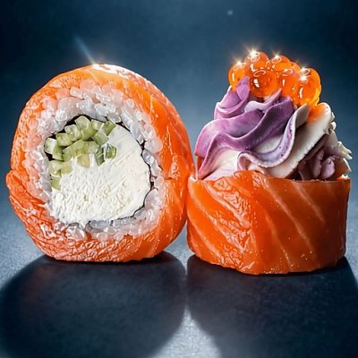 Заказать Ролл Филадельфия с сырной шапочкой, Море Суши