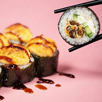 Заказать Запеченный ролл Сливочная мидия, FUJI ROLL