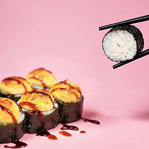 Запеченный мини ролл с крабом, FUJI ROLL