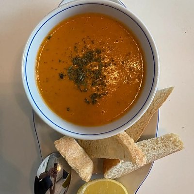 Заказать Суп чечевичный с лимоном и гренками, Пэ-Пэ