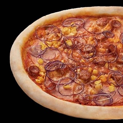Заказать Пицца с балтийскими колбасками и сахарной кукурузой 30см, Веселый Самурай