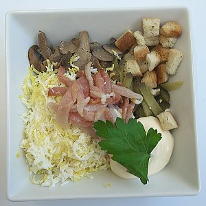 Салат с грибами и свининой, ПАТИО