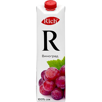 Заказать Rich виноградный сок 1л, Папараць Кветка