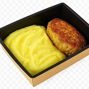 Котлета свиная с картофельным пюре, FOX FOOD