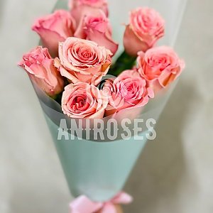 Букет из 9 розовых роз, ANIROSES