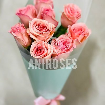 Заказать Букет из 9 розовых роз, ANIROSES