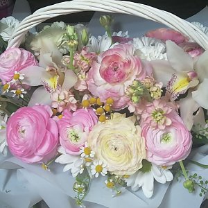 Корзина с цветами сборная Нежная, Незабудка - Витебск