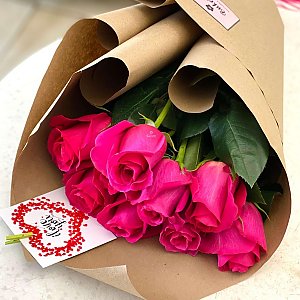 Букет ярких 9 роз Пинк Флоид, Buketti