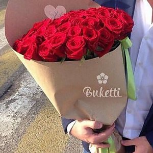 Моно Букет из 25 красных роз, Buketti
