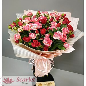 Букет из кустовых роз, Scarlet Flower