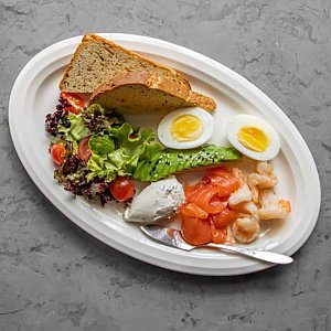 Морской завтрак с лососем и креветками, Terra - Минск
