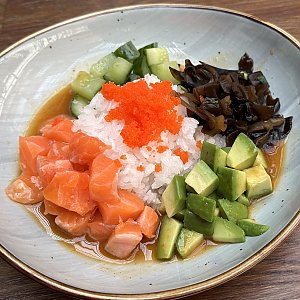 Поке с лососем и апельсиновым соусом, Гудини
