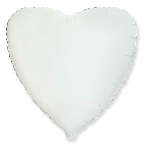 Фольгированное сердце White (18"/45см), KeliKh