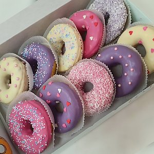 Набор пончиков Бело-розово-фиолетовый, Пончикоff