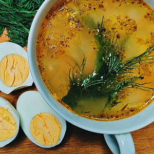 Суп куриный с яйцом, Pizzburg