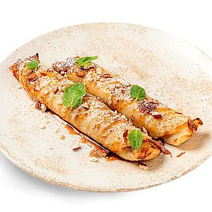 Творожные блинчики с бананом и карамелью, CAFE GARAGE - Минск