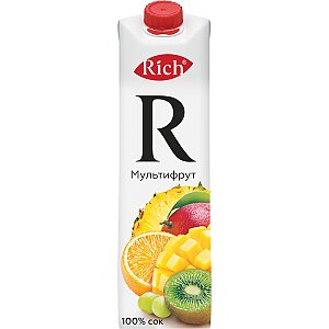 Rich сок из смеси фруктов мультифрут 1л, Карлион