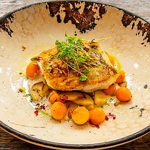 Судак с печеной тыквой и муссом, Литвины - Минск