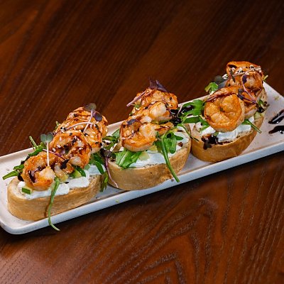 Заказать Брускетта с креветкой, Эдисон Бар
