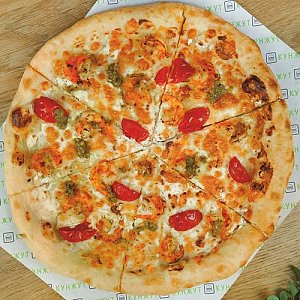 Пицца с креветками и песто, Кафе Кунжут