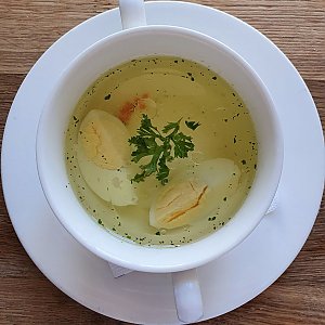 Бульон с яйцом, Кафе Паланэз