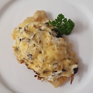 Рыба запеченная с грибами, Кафе Паланэз