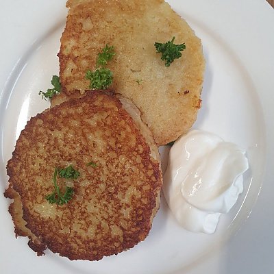 Заказать Оладьи картофельные фаршированные мясом, Кафе Паланэз