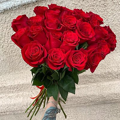 Заказать Букет из 25 красных роз, Кактус