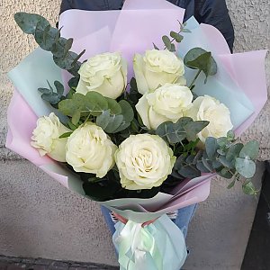 Букет белых роз, Кактус