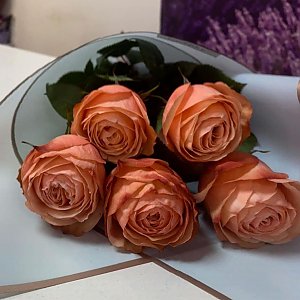 Букет 5 роз сорта Кахала, Лаванда - Речица