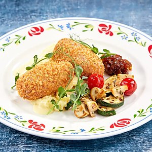 Котлеты из лосося с овощным гарниром, Васильки - Витебск