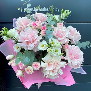Нежный букет французских роз, Лаванда - Бобруйск