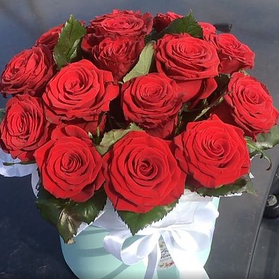 Заказать Шляпная коробка из 15 роз, FRESH FLOWERS