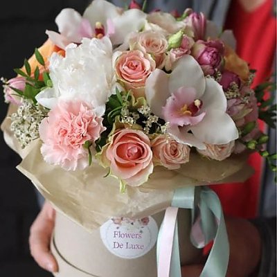 Заказать Шляпная коробка Нежность, FRESH FLOWERS